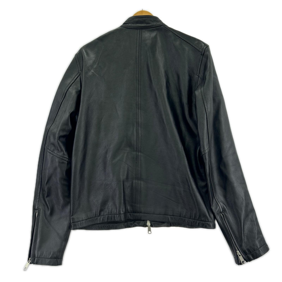 ライダースジャケット ラムレザー ジャケット 黒 40 ブラック