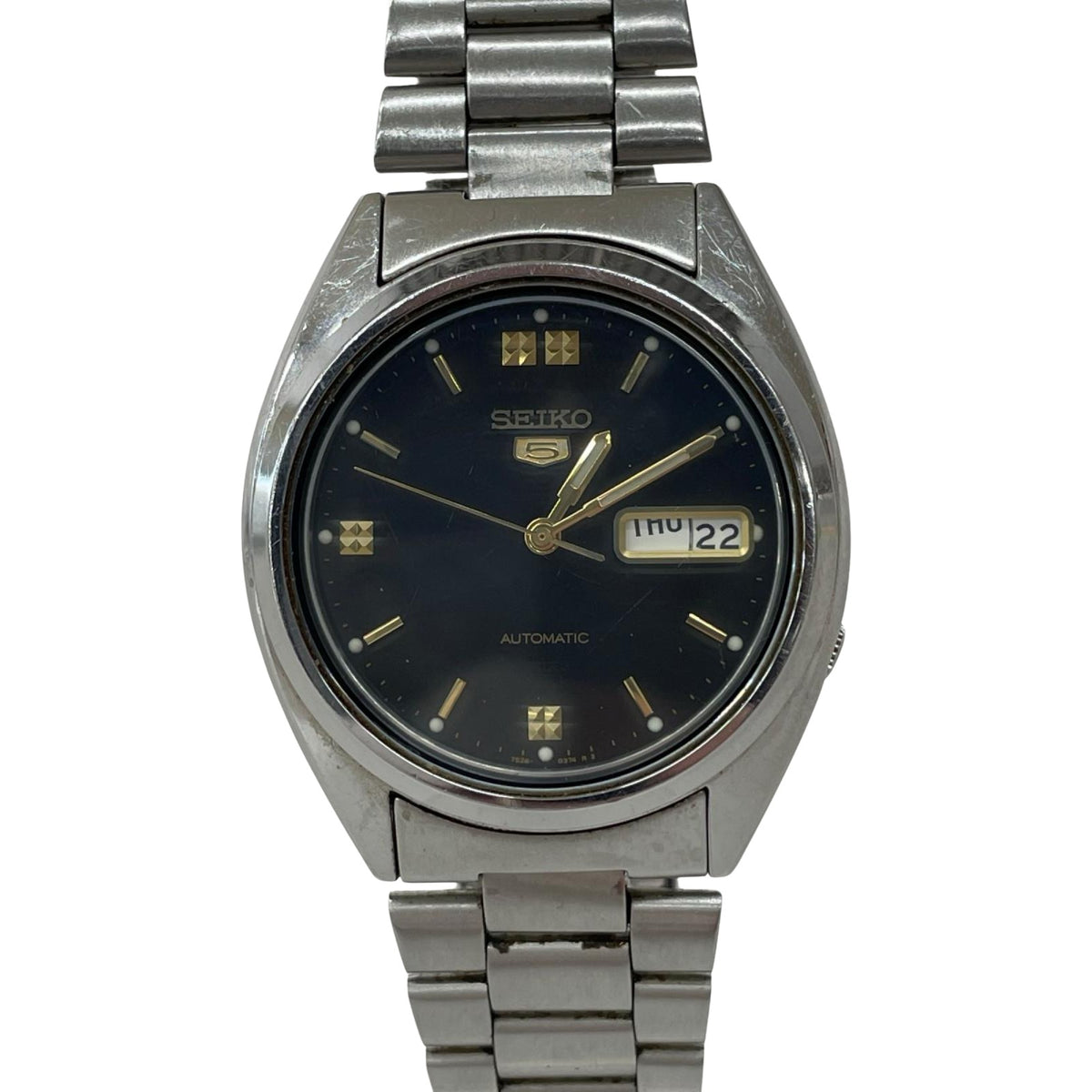 腕時計 SEIKO5 自動巻き ブラック