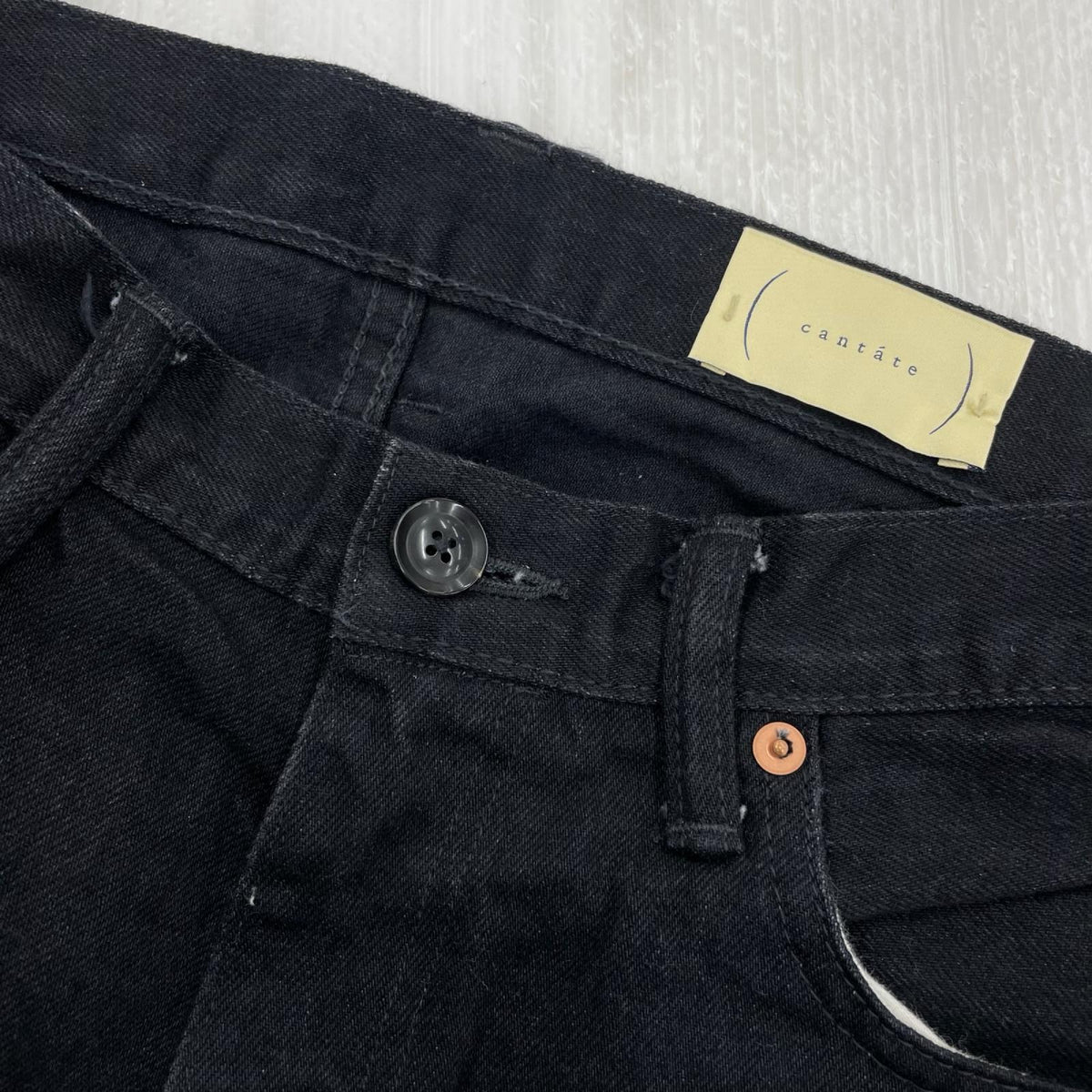 デニムパンツ cantate 23AW Denim Tapered Trousers ブラック
