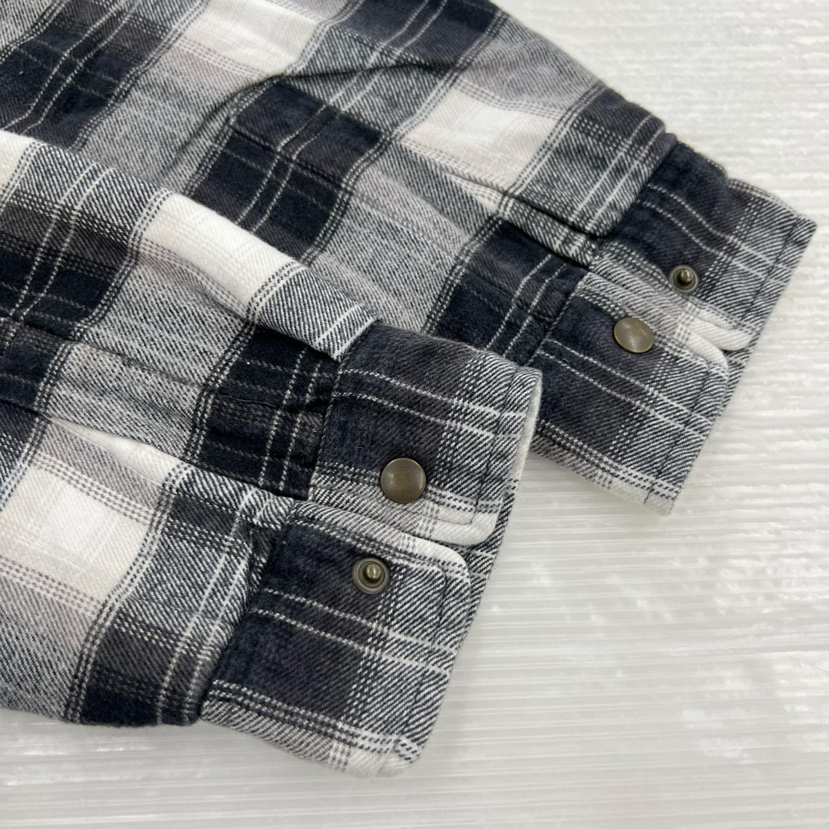 ジャケット quilted hooded plaid shirt M S