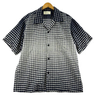 半袖シャツ SUGAR CANE チェックオープンカラーシャツ SC37936 紺 (L) L ネイビー
