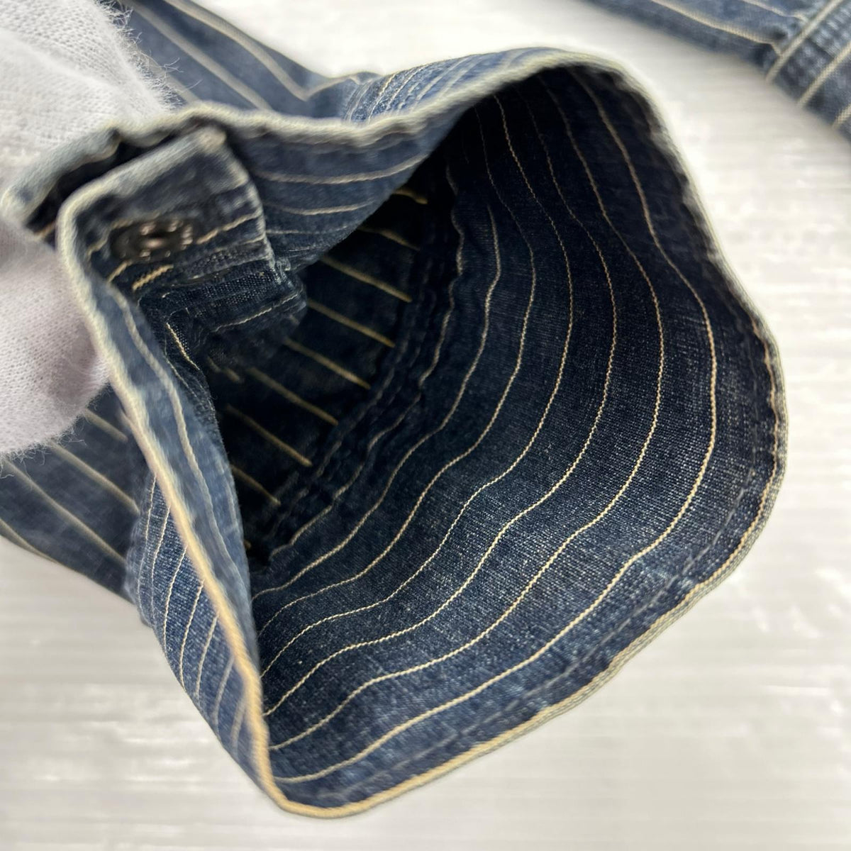 長袖シャツ UES WEAR WELL ストライプウエスタンシャツ インディゴ (2) 2 ネイビー