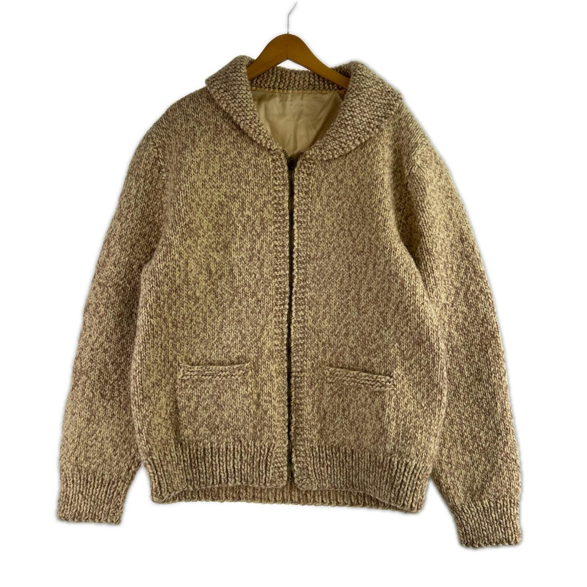 ニット 60頃 coats clark カウチンニット トレーラー バック ベージュ