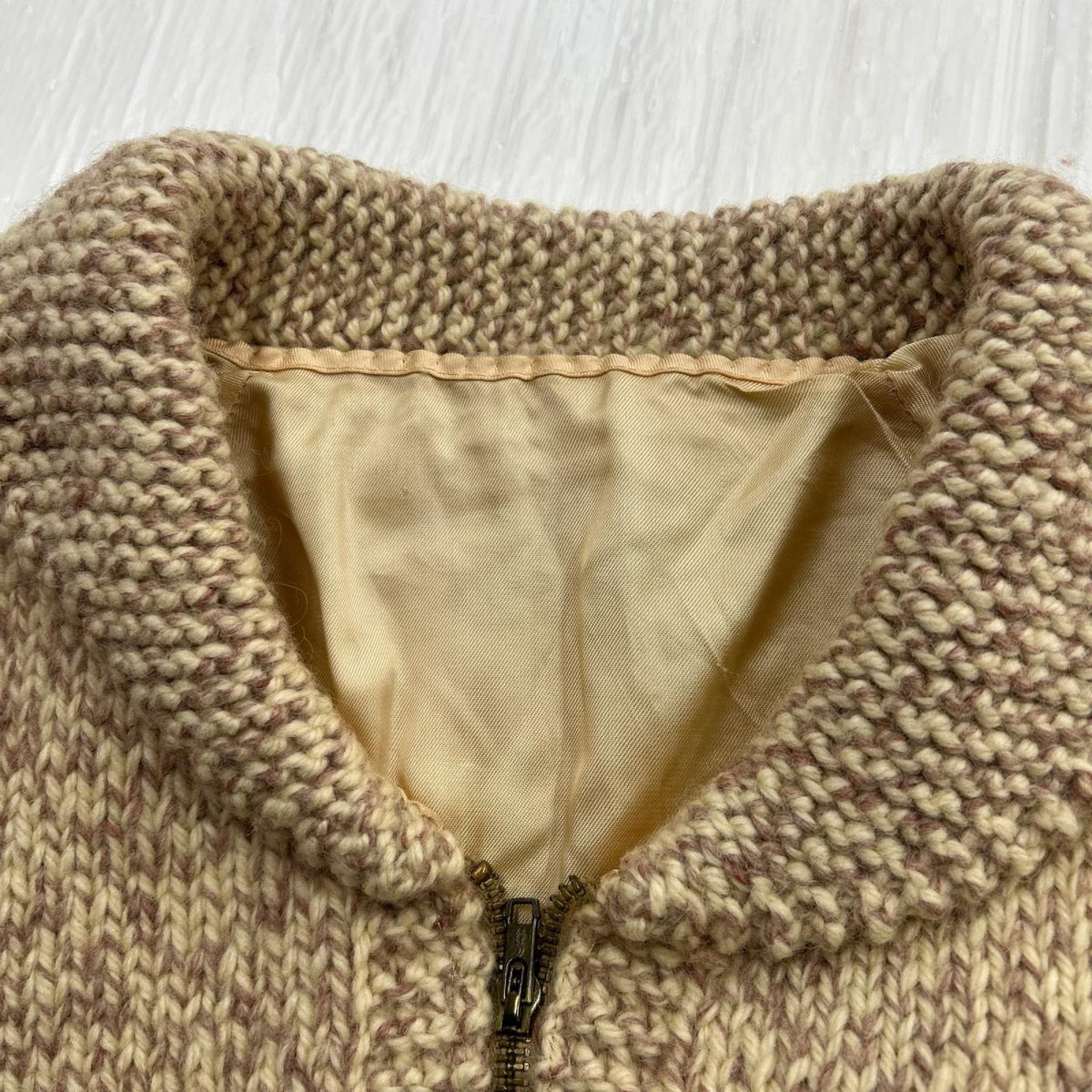 ニット 60頃 coats clark カウチンニット トレーラー バック ベージュ