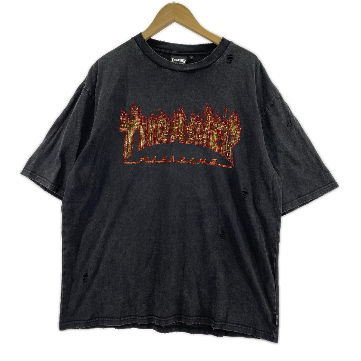 半袖Tシャツ LHP別注 ラインストーン BLK L L ブラック