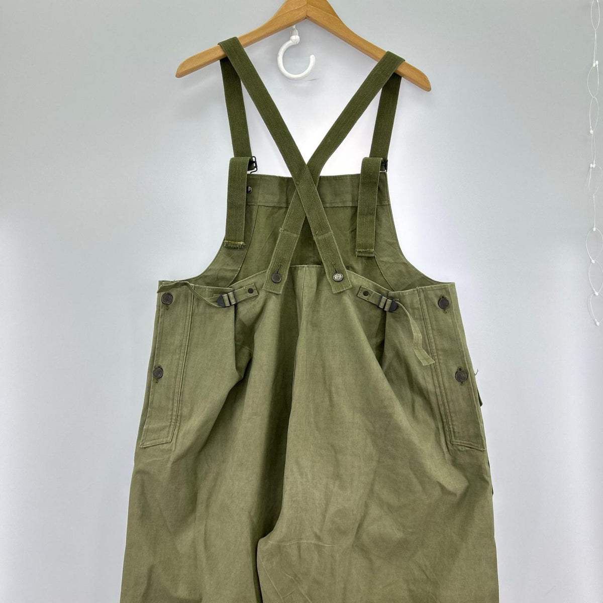 オーバーオール 40s U.S.NAVY N-2 レインデッキパンツ グリーン