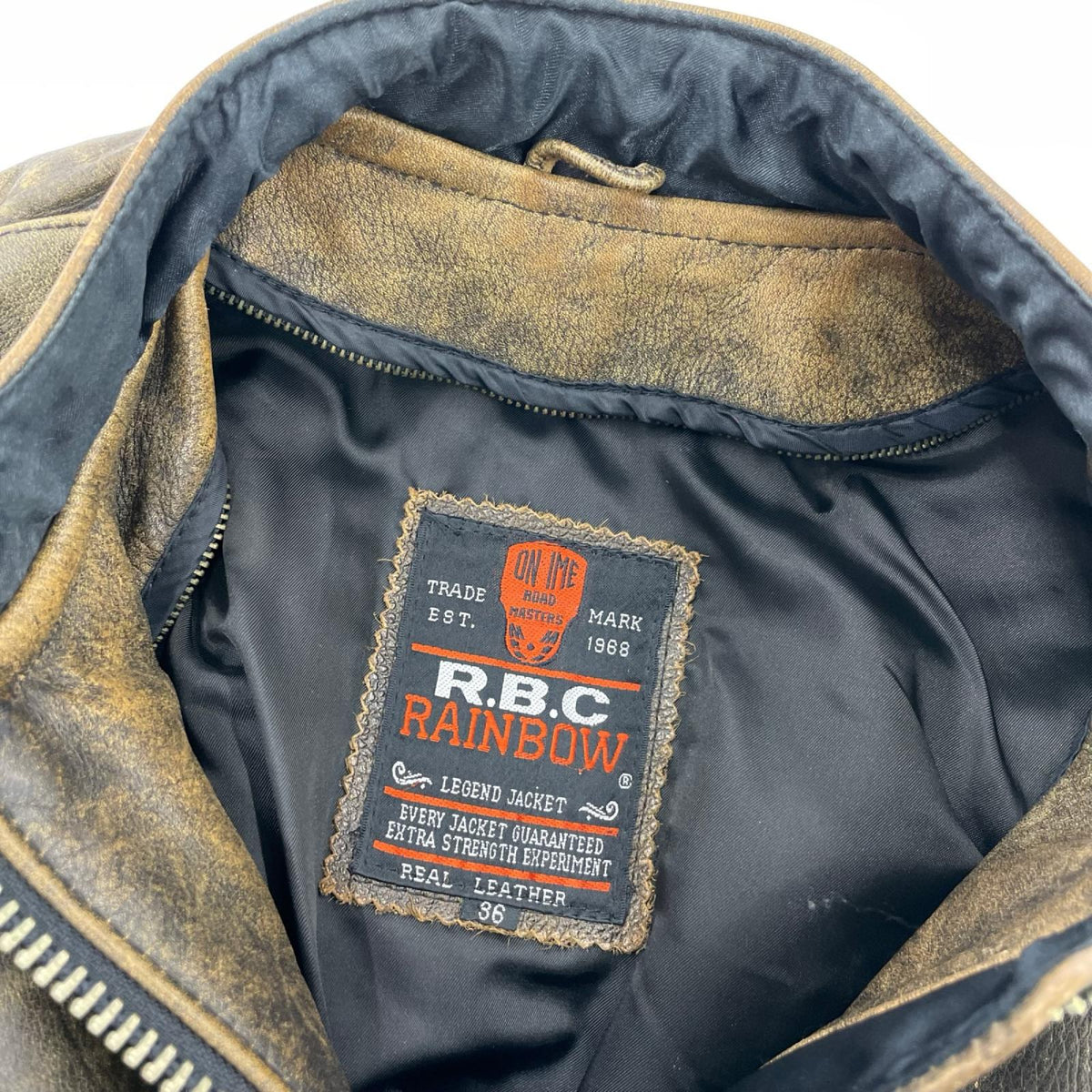 ライダースジャケット R.B.C シングルライダース 36 ブラウン