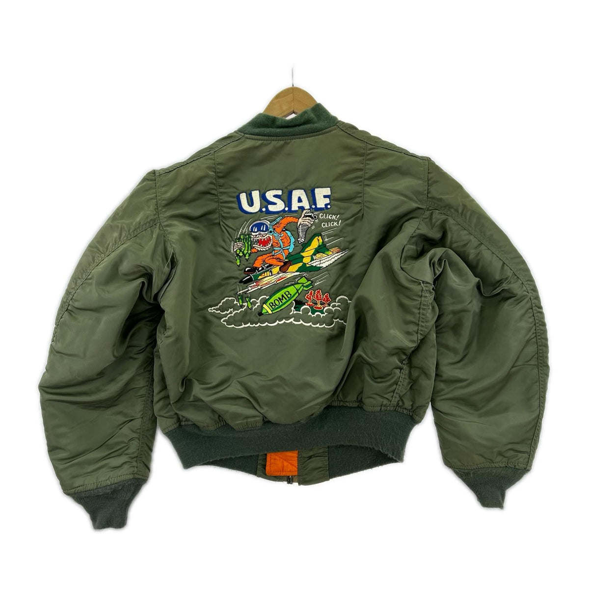 ジャケット U.S.A.F. 刺繍カスタム MA-1 フライトジャケット M M グリーン