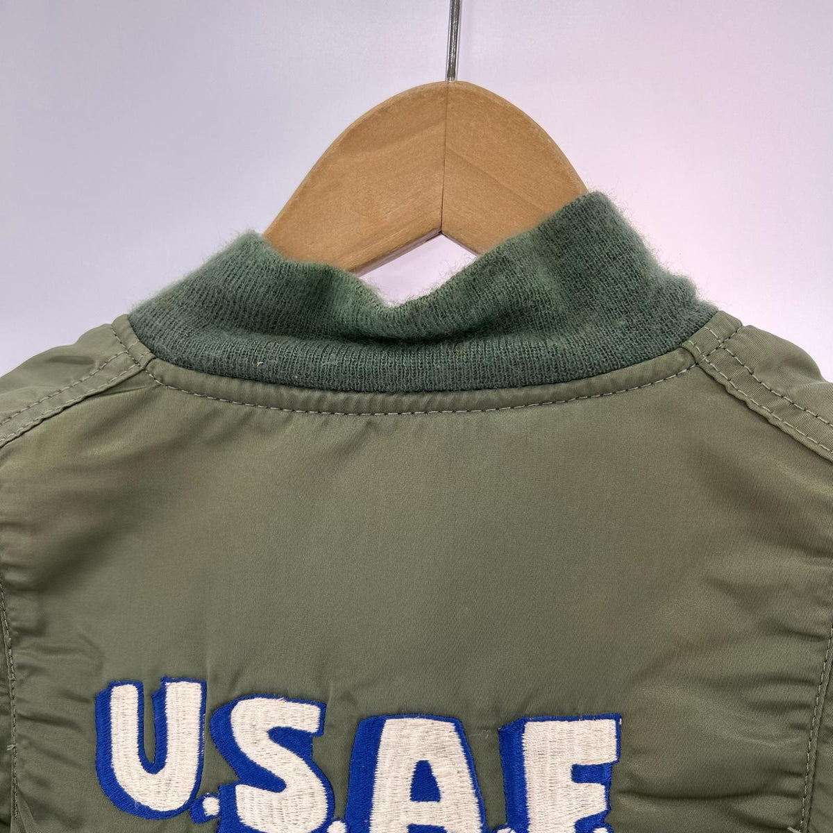ジャケット U.S.A.F. 刺繍カスタム MA-1 フライトジャケット M M グリーン