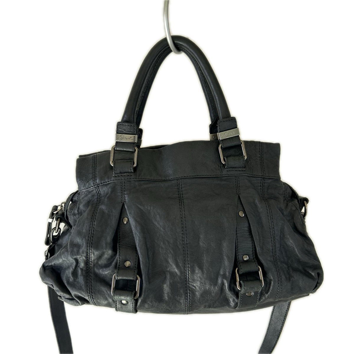 ショルダーバッグ DIESEL Y2K ブラックレザー2WAY ショルダーバッグ ブラック ブラック