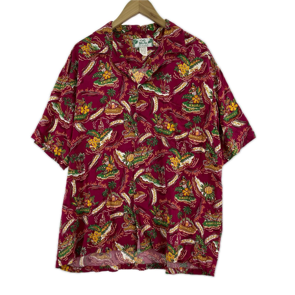 半袖シャツ TWO PALMS レーヨンアロハシャツ PPL L L