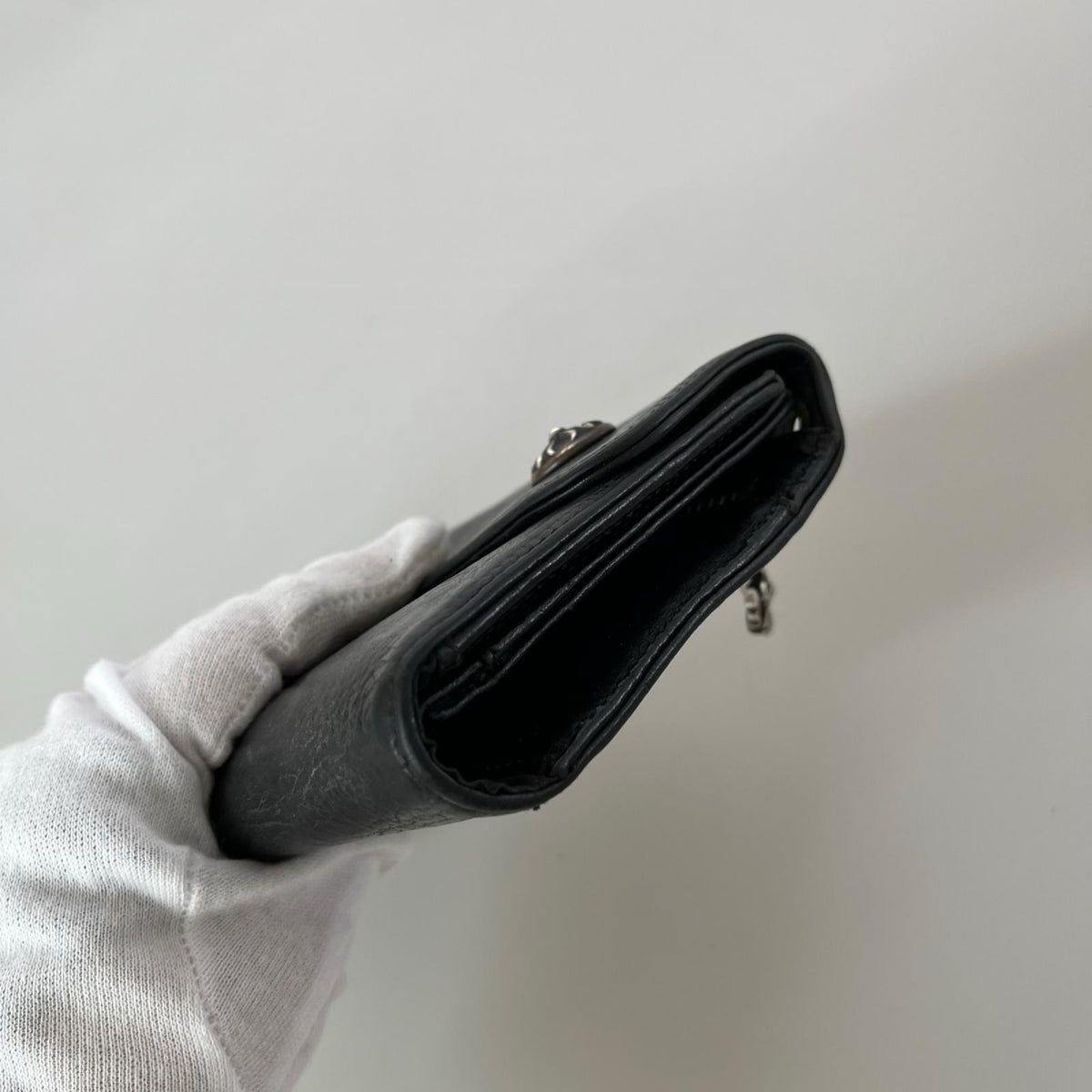 長財布 Wave Cross Ball Wallet ブラック