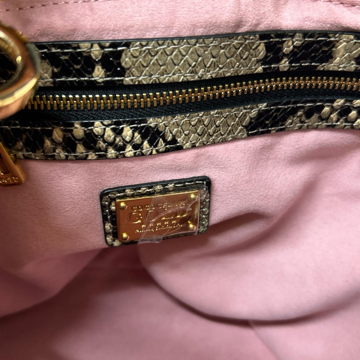 ハンドバッグ COCOCELUX GOLD レザー 青
