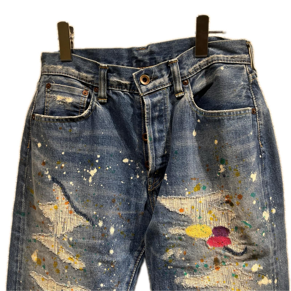 デニムパンツ ペンキ加工デニム