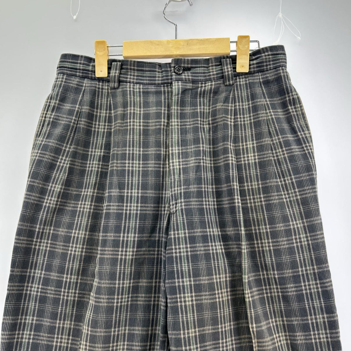 パンツ COMME des GARCONS HOMME 90s コットンチェックスラックス M グレー