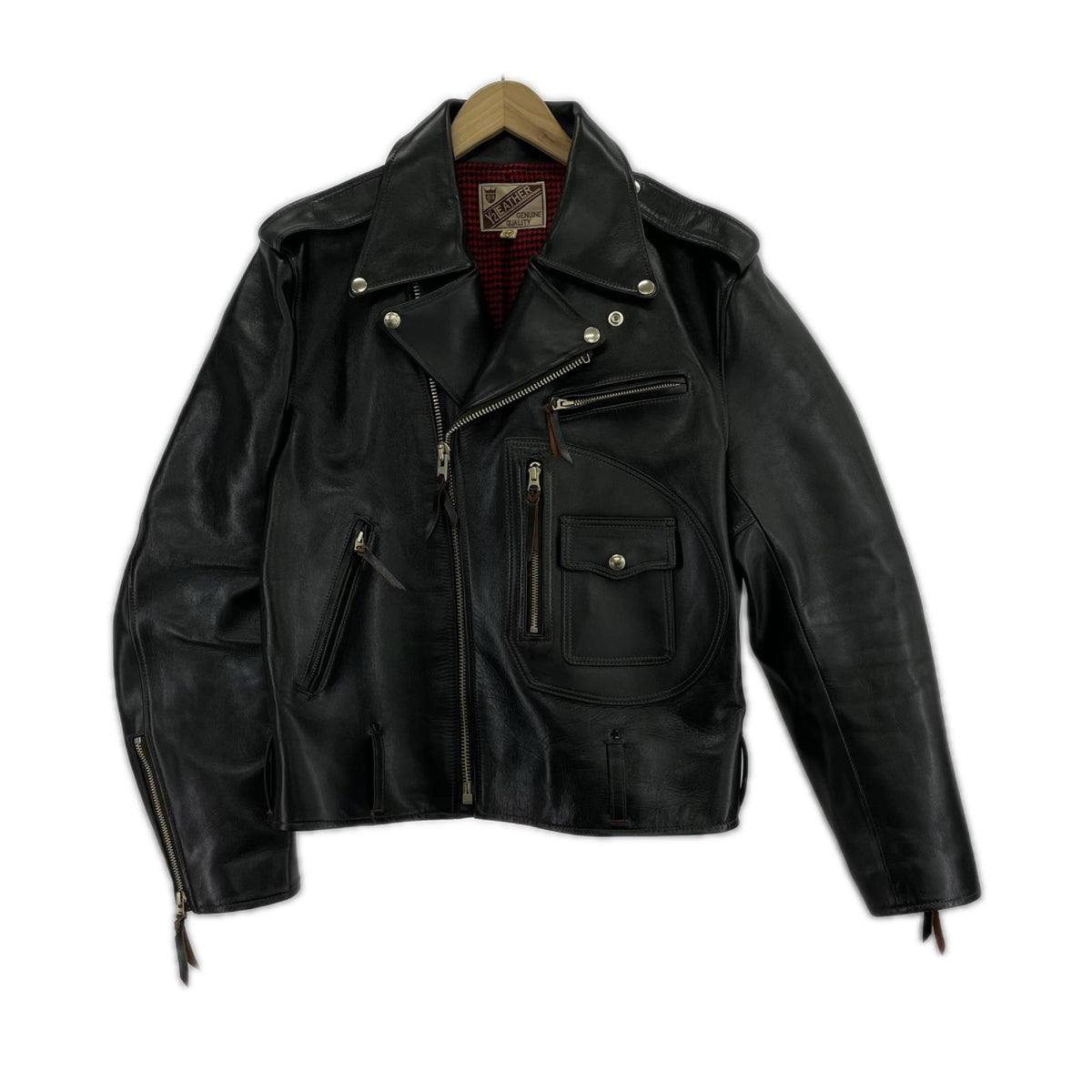 ライダースジャケット Y'2 LEATHER D-Pocket Double Riders 黒 (46) 46 ブラック
