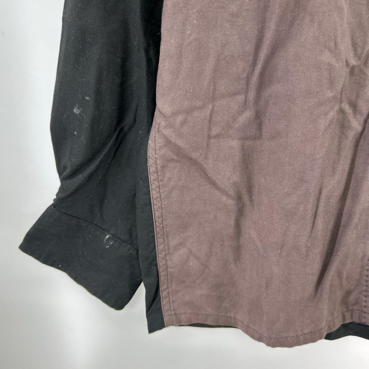 長袖シャツ WACKO MARIA 2TONE 50s SHIRT L ブラック×ブラウン L