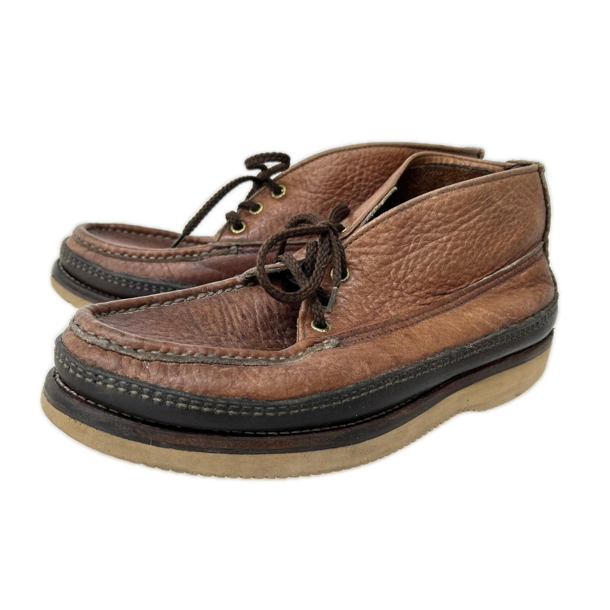 シューズ RUCCELL MOCCASIN スポーティングクレーチャッカ レザー 茶 L ブラウン