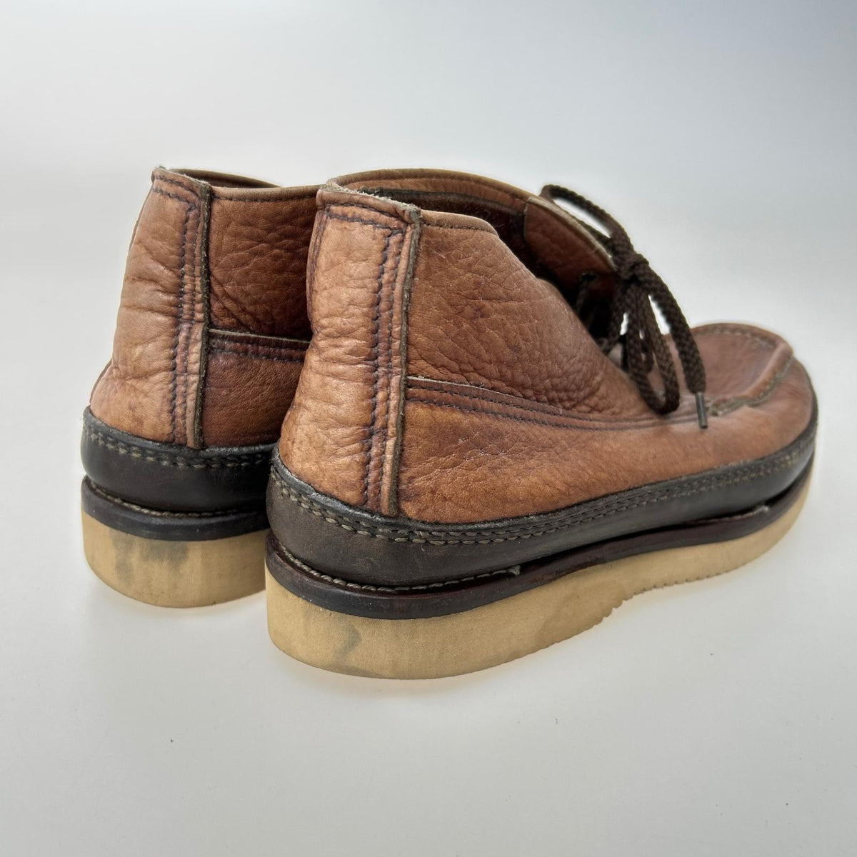シューズ RUCCELL MOCCASIN スポーティングクレーチャッカ レザー 茶 L ブラウン