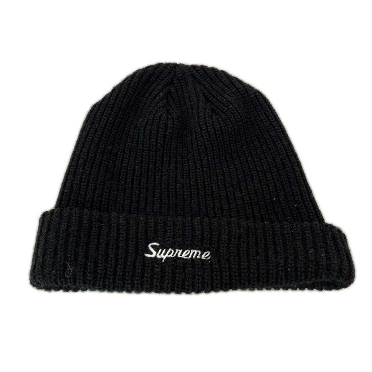 ニットキャップ Supreme 刺繍ビーニー 黒 ブラック