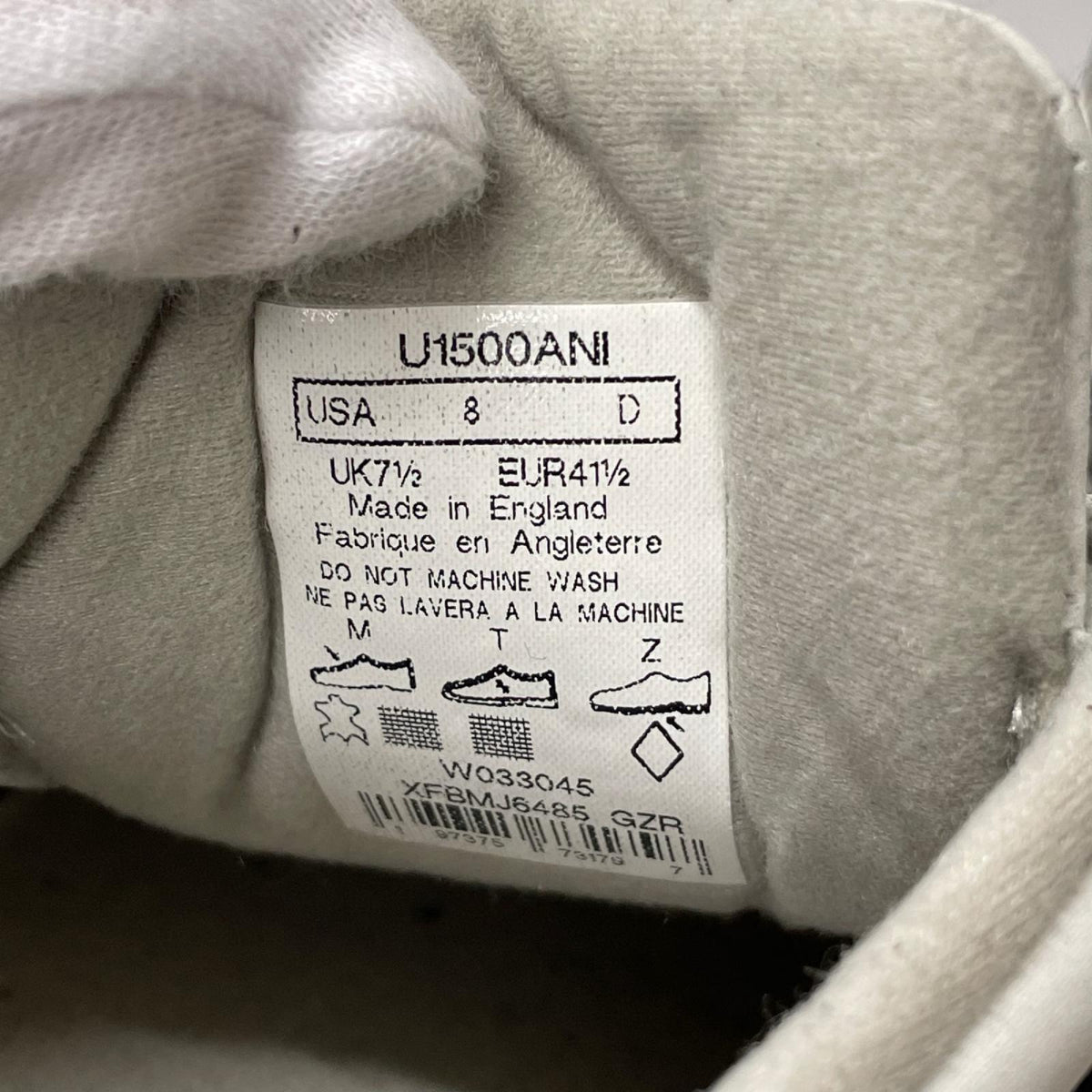 スニーカー MADE IN ENGLAND U1500ANI 35TH UK7 1/2 グレー