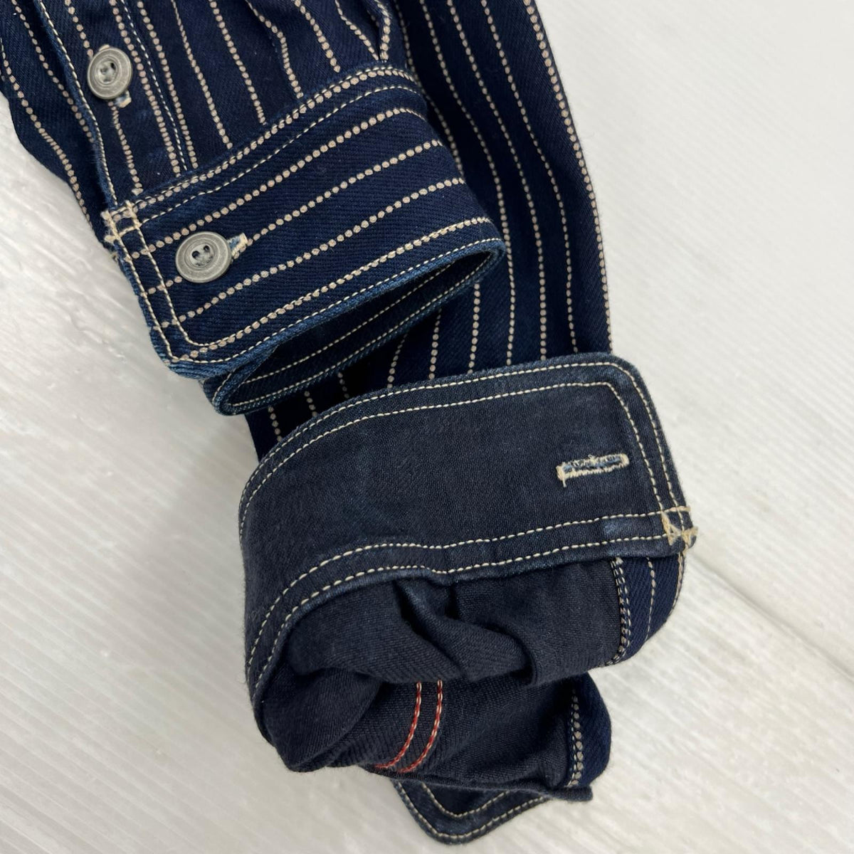 長袖シャツ EIGHG ヒッコリーシャツジャケット 紺 (38) 38 ネイビー