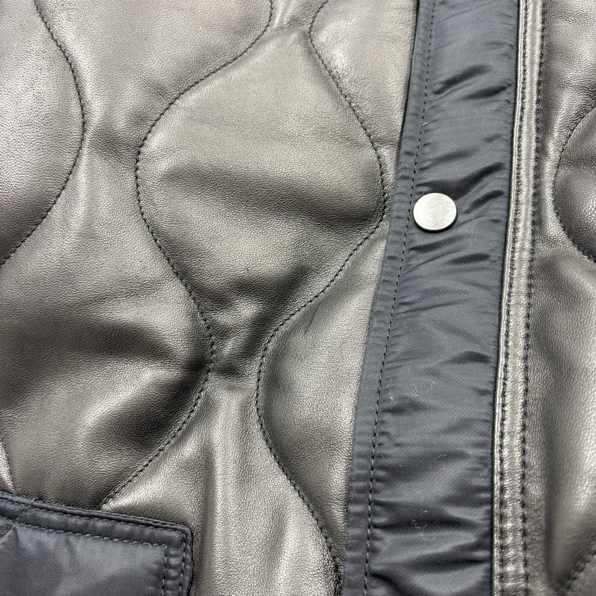 レザージャケット QUILTED LINNER SHORT LEATHER (XL) ブラック