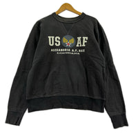 スウェット USAF 前V ダークグレー (M) M ブラック