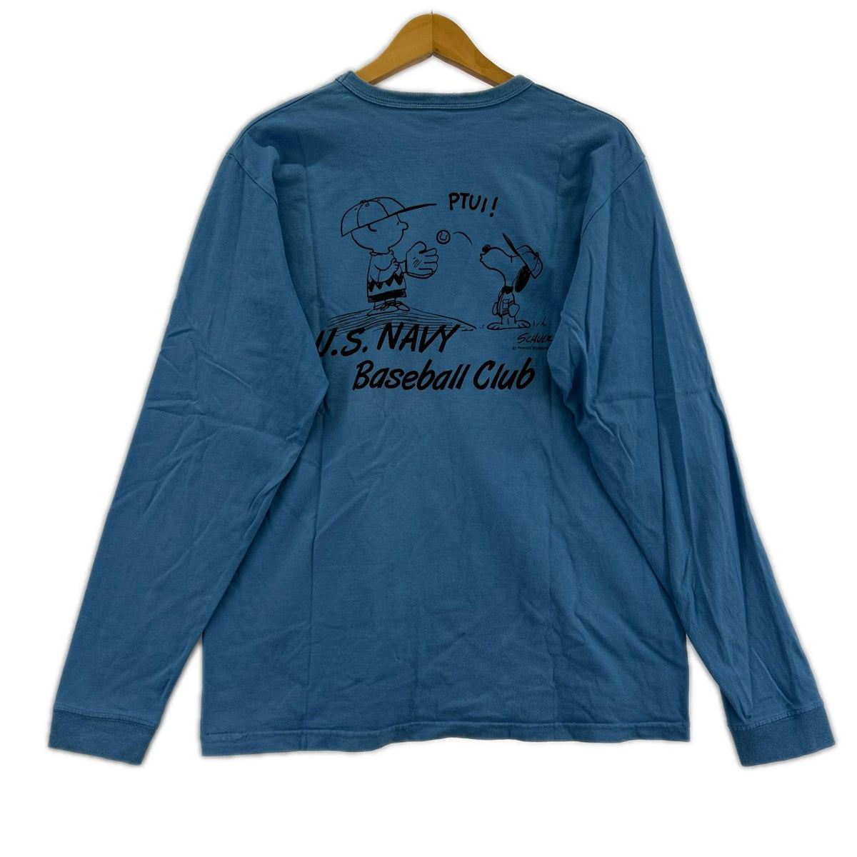 長袖Tシャツ 胸元ロゴ 青 (M) M ブルー