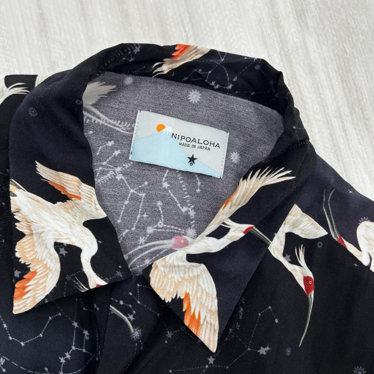 半袖シャツ NIPOALOHA 朱鷺 TOKI SHORT SLEEVE SHIRT 黒 ブラック