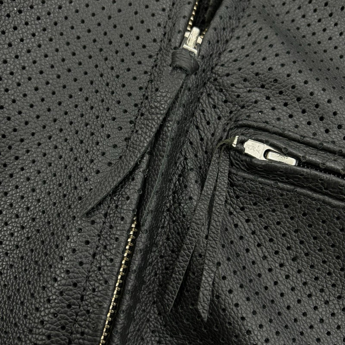 レザージャケット K'sLeather KADOYA パンチング S/S(LL) LL ブラック