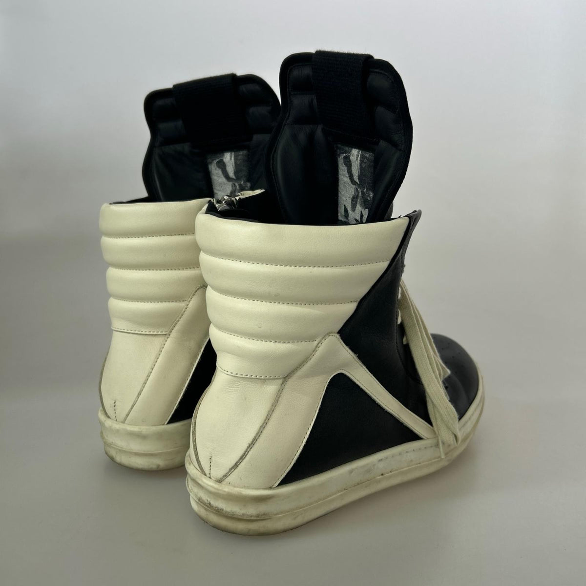 スニーカー Rick Owens GEOBASKET ジオバスケット ハイカットスニーカー 42.0 ブラック×ホワイト 42 ブラック