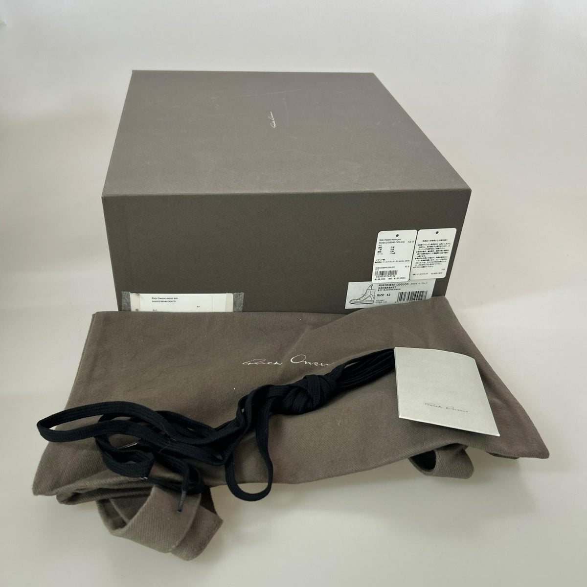 スニーカー Rick Owens GEOBASKET ジオバスケット ハイカットスニーカー 42.0 ブラック×ホワイト 42 ブラック