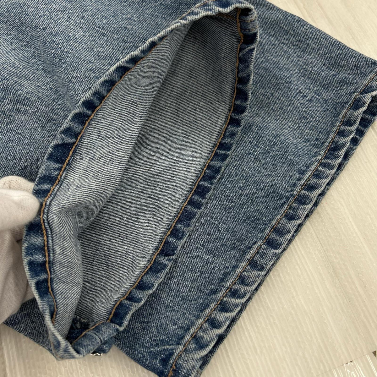 デニムパンツ EIMY ISTOIRE デコラティブワイドレッグデニム W28 ブルー