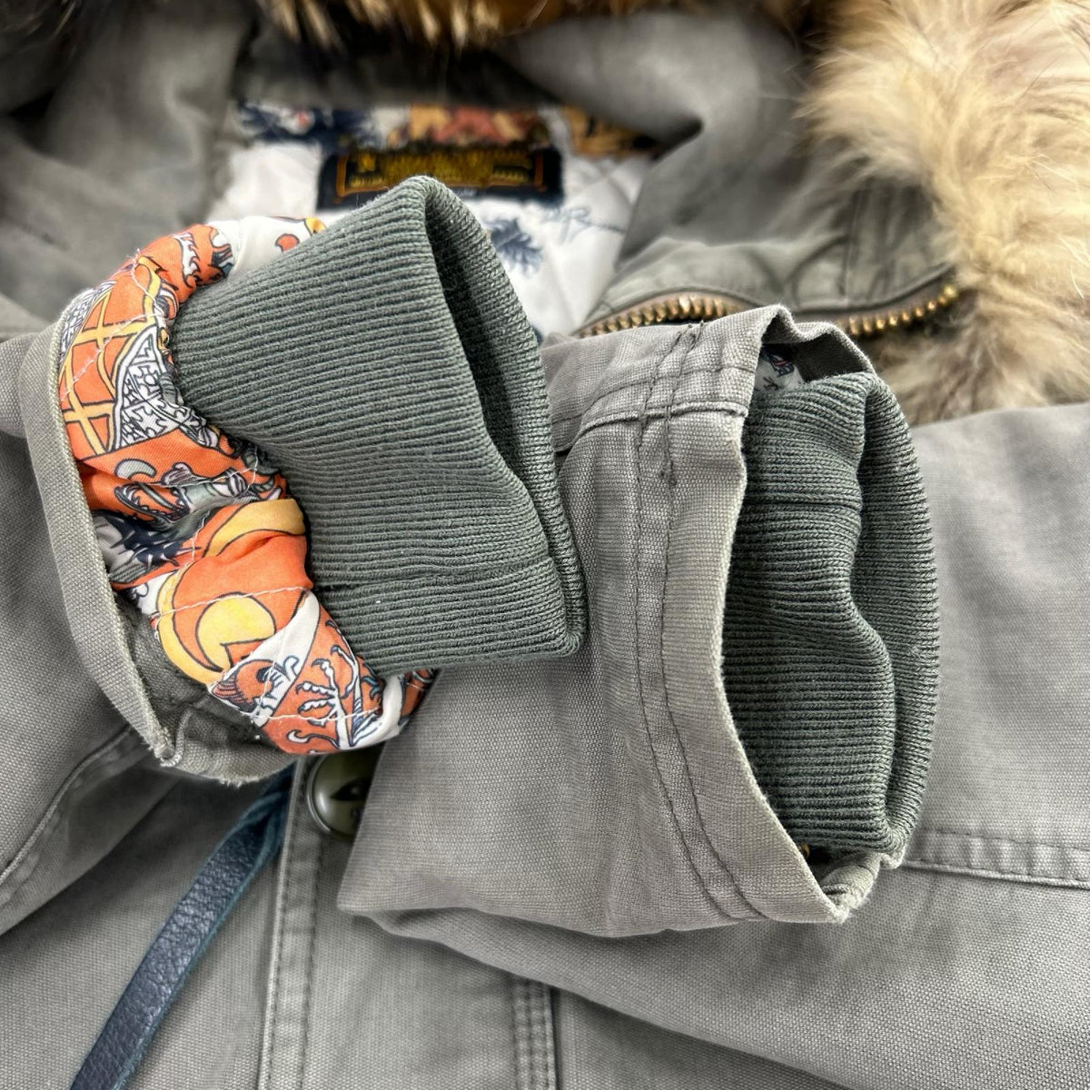ジャケット thunder struch モッズコート S S カーキ
