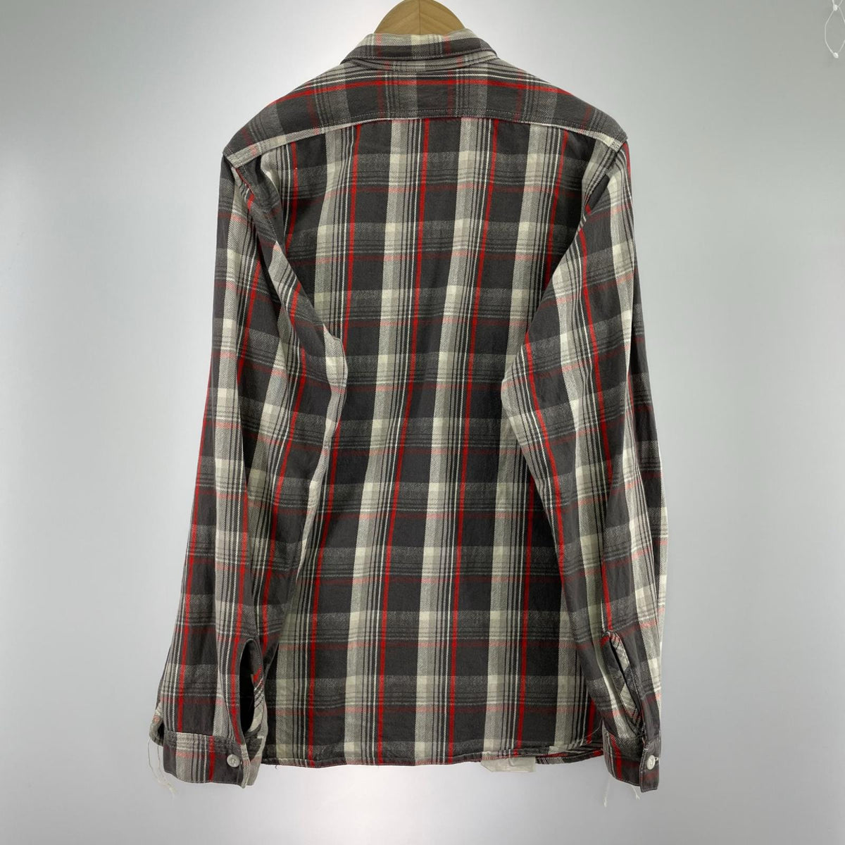 長袖シャツ フランネルチェックシャツ SIZE:17 グレー