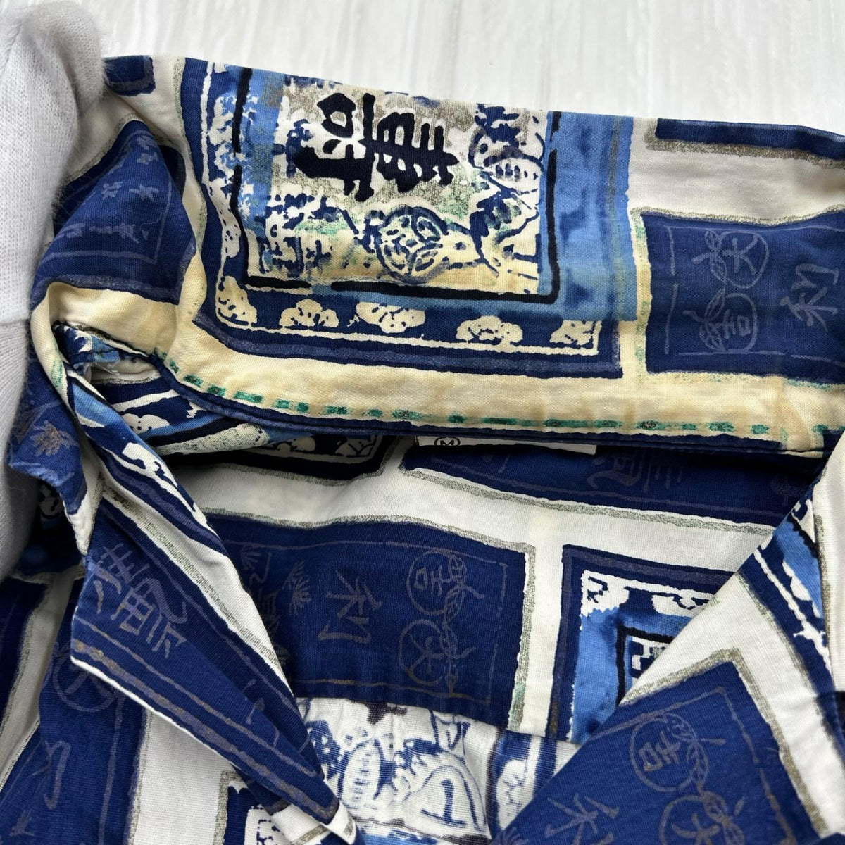 半袖シャツ 50s60s Shaheen of HONOLULU 開襟 青 M ブルー