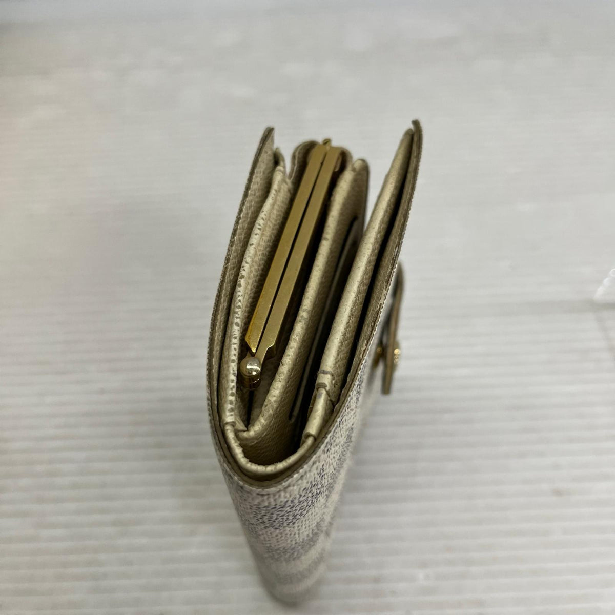 二つ折り財布 ダミエ アズール