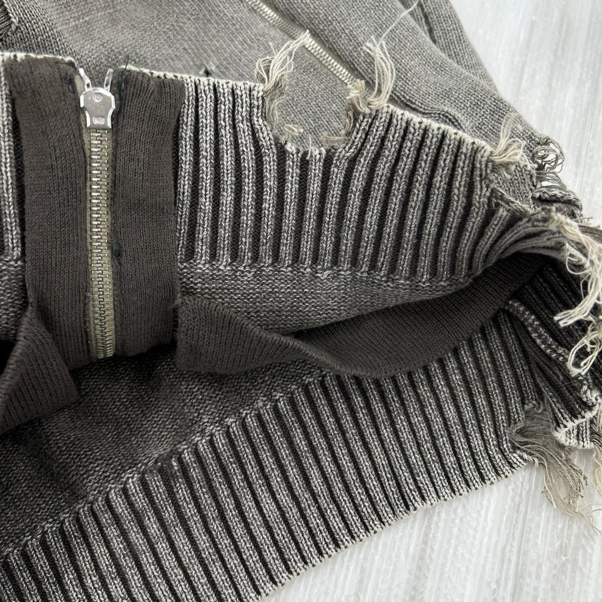 ニット ダメージ加工ニット M M