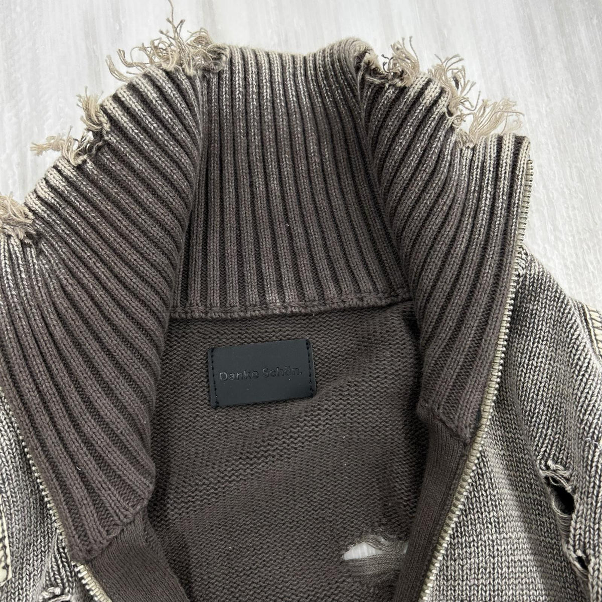 ニット ダメージ加工ニット M M