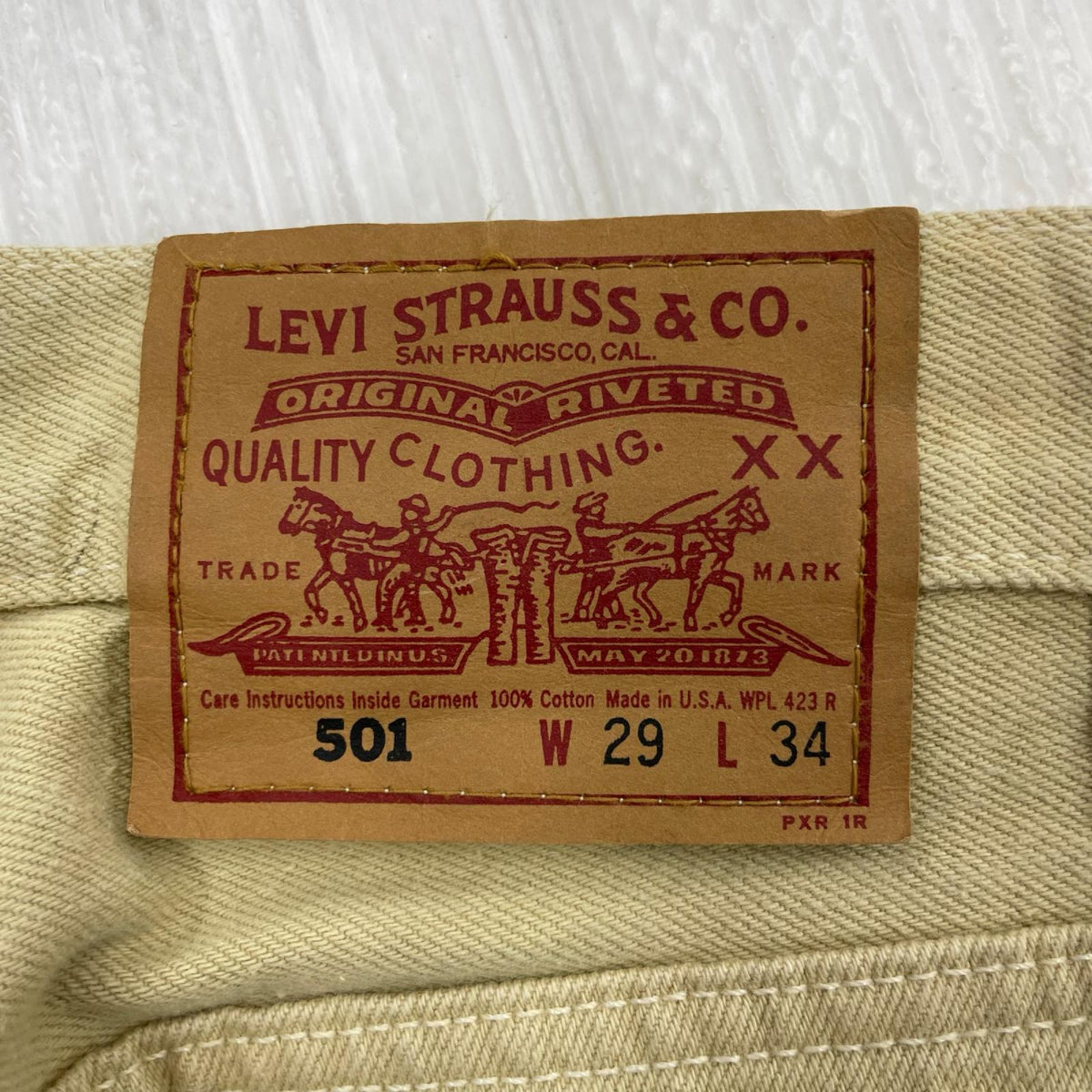 パンツ 501 made in USA 裏ボタン544 29 ベージュ