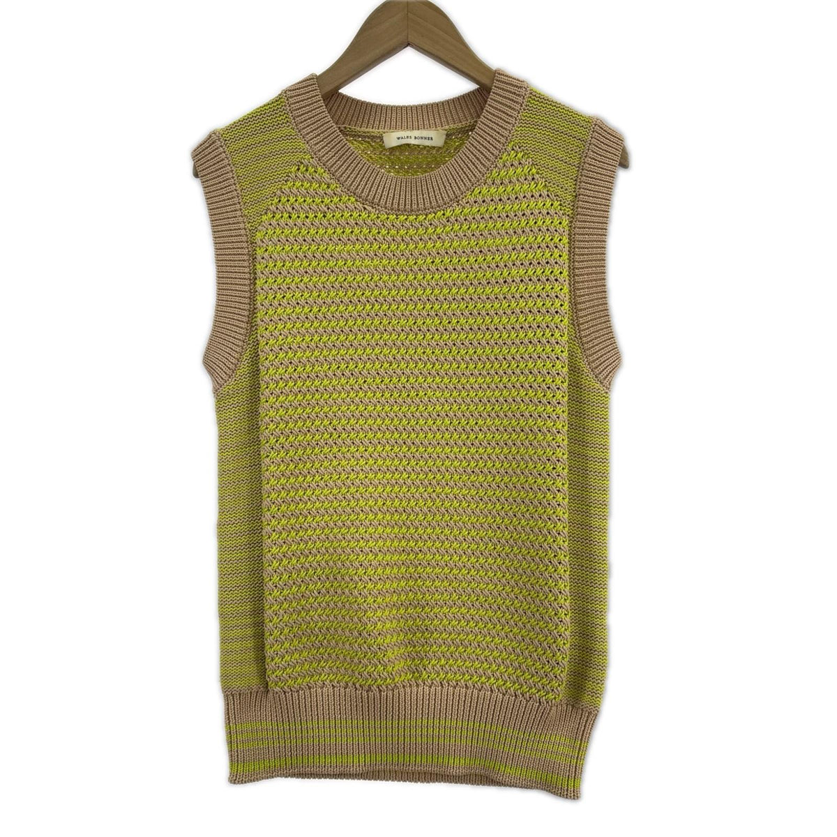 ニット ベスト BEG/YEL M M
