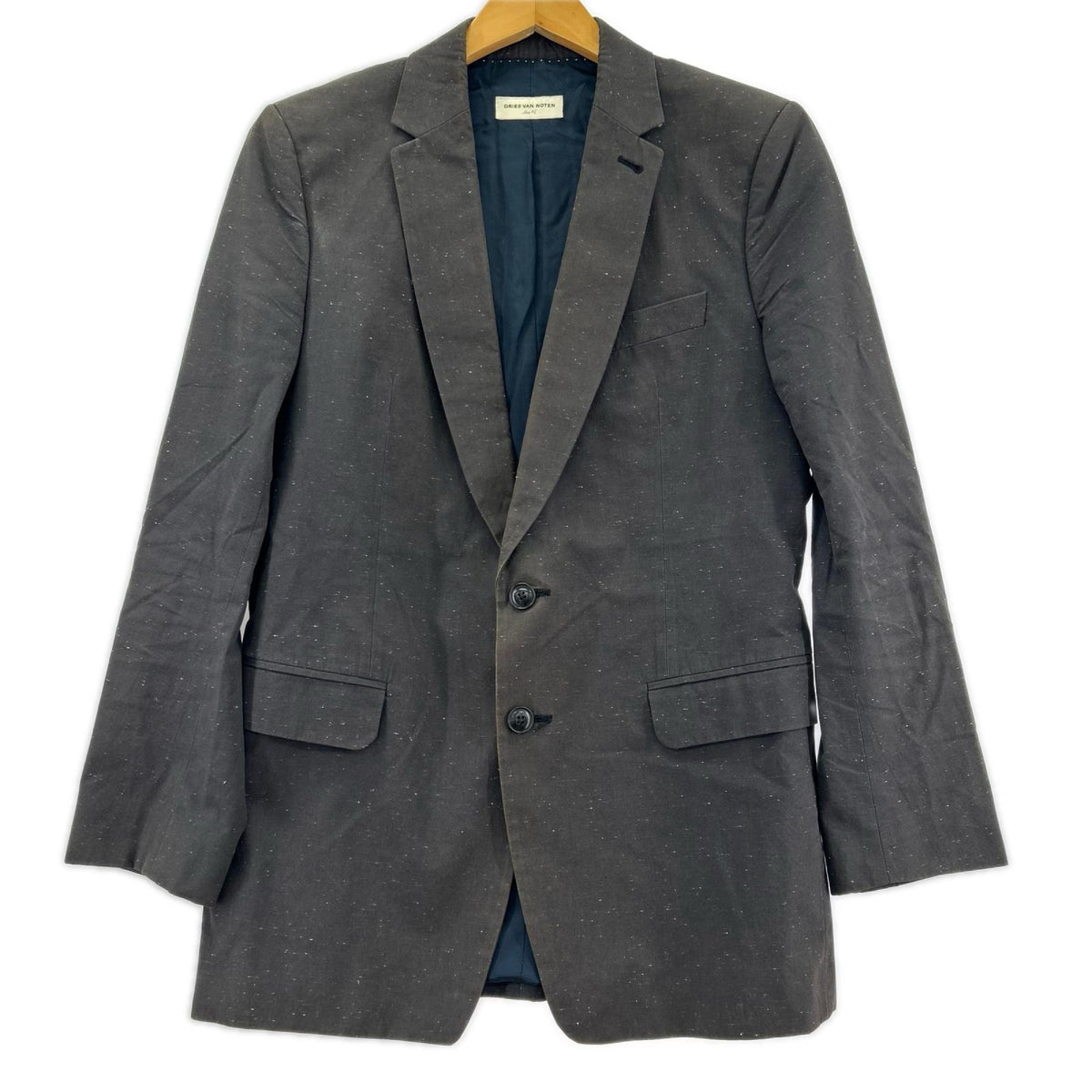 テーラードジャケット DRIES VAN NOTEN 絣柄 テーラードジャケット 46 ブラック
