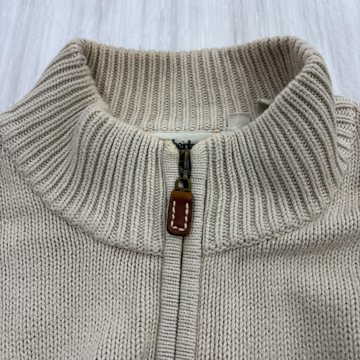 ニット ジップニット WHT M