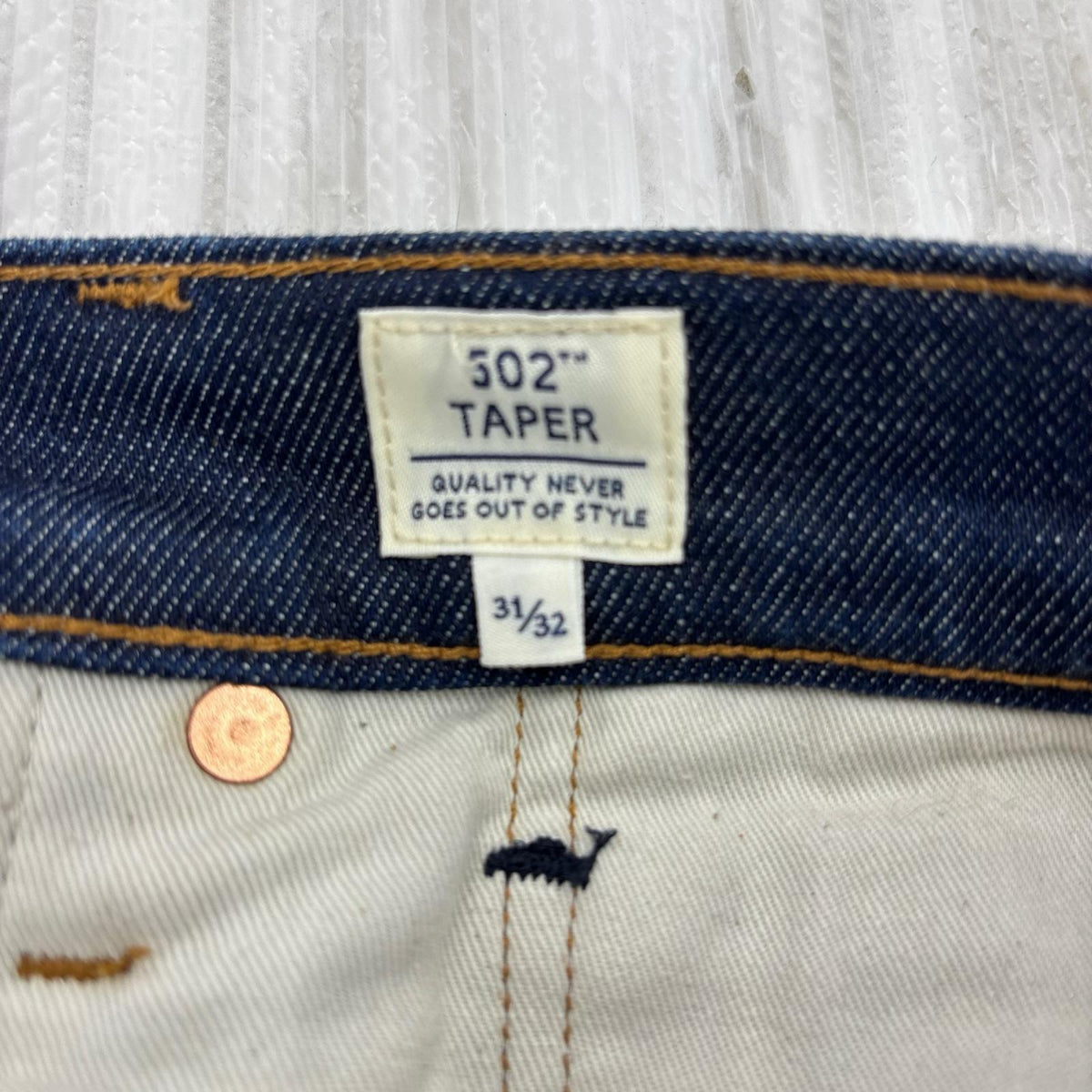 デニムパンツ BLUE TAB テーパードデニム 502 W31 L32 31 ネイビー
