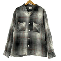 長袖シャツ WEST RIDE レーヨンチェックシャツ M 黒 M ブラック