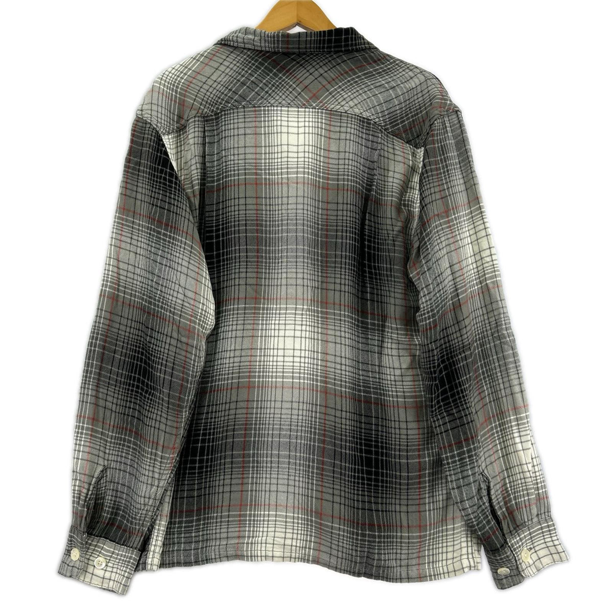 長袖シャツ WEST RIDE レーヨンチェックシャツ M 黒 M ブラック