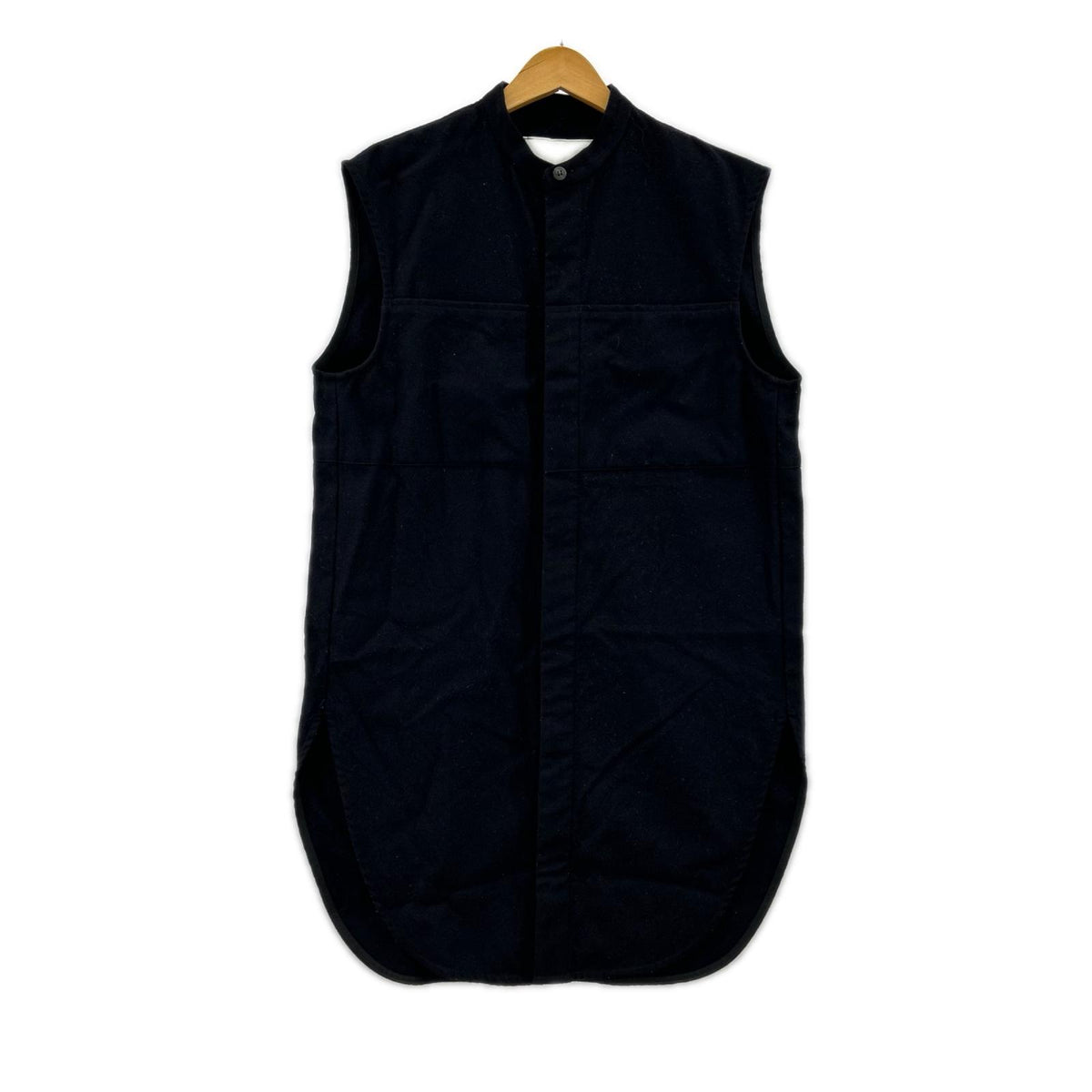 ワンピース 19AW ウール100% シャツワンピース 紺 ブラック