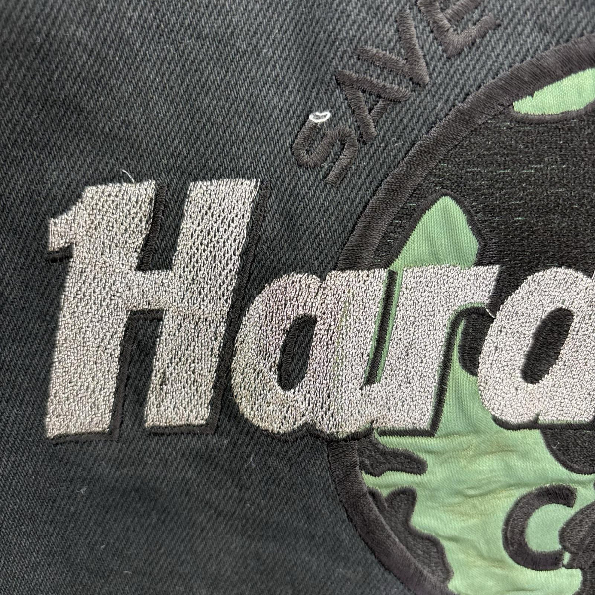 デニムジャケット HARD ROCK CAFE バック刺繍 黒 後染め ブラック