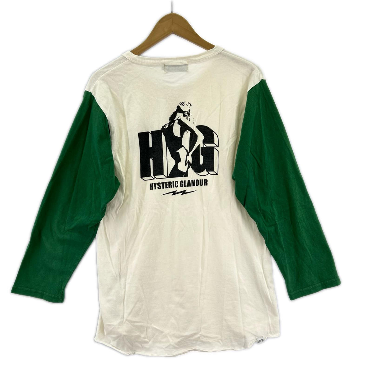 長袖Tシャツ HYSTERIC GLAMOUR HG CIRCLE LIGHTNING ヘンリーネックラグランTee M M ホワイト